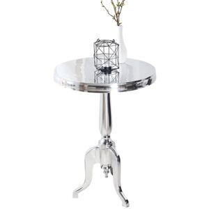 Moebel Living Stříbrný kulatý odkládací stolek Verson