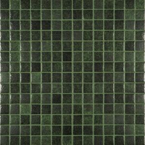 Hisbalit Obklad skleněná zelená Mozaika DEEP ETNA 2,5x2,5 (33,3x33,3) cm - 25ETNALH