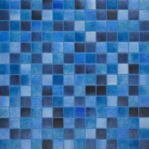 Hisbalit Obklad skleněná modrá Mozaika MIX OYAMBRE 2,5x2,5 (33,3x33,3) cm - 25OYAMLH