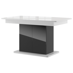 Jídelní rozkládací stůl 140x85 cm v bílém akrylovém lesku typ 03 KN846