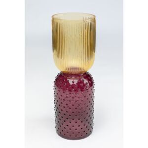 KARE DESIGN Žluto-fialová skleněná váza Marvelous Duo 38cm