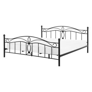 Černá zdobená kovová postel 180x200 cm - ANTLIA