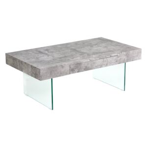 Demsa home Konferenční stolek Tiglo, 110 cm, beton, sklo