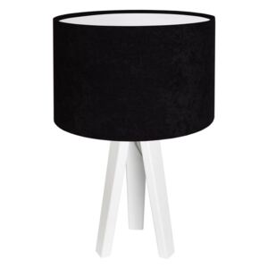 Skandinávská stolní dřevěná lampa GLAMOUR, 1xE27, 60W, bílá, černobílá