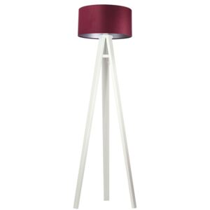 Dřevěná stojací lampa MODERN, 1xE27, 60W, bílá, fialovostříbrná