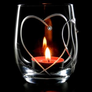 Two Hearts- svícen na čajovou svíčku