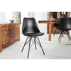 Moderní židle - Amsterdam retro - černá - černá