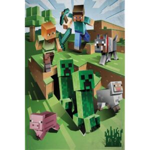 HALANTEX Fleece deka Minecraft Farma Polyester, 130/170 cm
