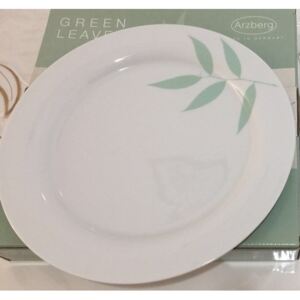 Sada 2 plytkých talířů Arzberg o průměru 28,5 cm s potiskem - zelené listy