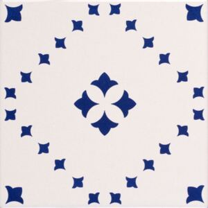 Musa Ceramiche Musa Firenze obklad s modrým dekorem 10x10 cm