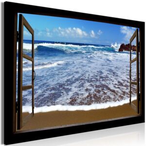 3D obraz okno do moře + háčky, hřebíčky ZDARMA Velikost (šířka x výška): 90x60 cm