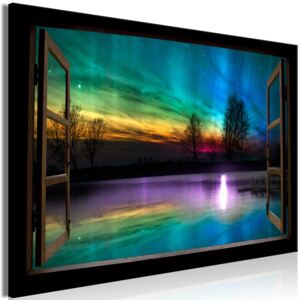 3D obraz okno na magické jezero + háčky, hřebíčky ZDARMA Velikost (šířka x výška): 90x60 cm