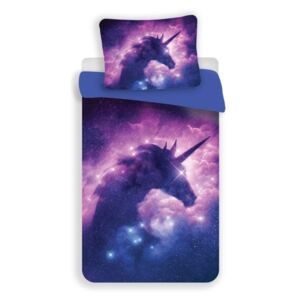 UNIVERSAL DESIGN Povlečení Jednorožec purple Polyester 140/200, 70/90 cm