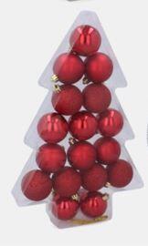 Bestent Vánoční koule na stromeček 5cm 17ks RED