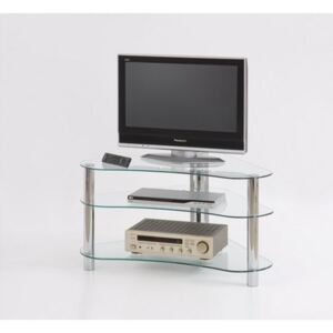 Televizní stolek Gonzalo - čiré sklo