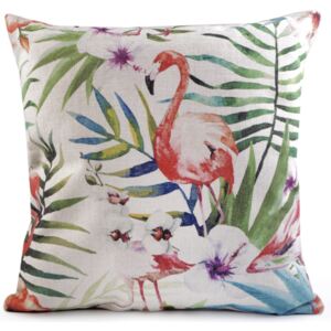 Pillow shop selection Povlak polštáře s plameňáky a tropickými květy 44x44 cm