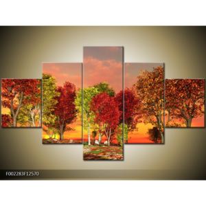 Obraz barevných stromů (125x70 cm)