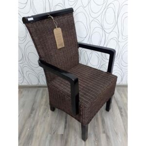 Jídelní židle s područkami 21380A 95x52x56 cm dřevo pinie ratan