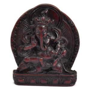 Ganesh, mini, jedoucí na kryse, hnědo červený, 5x5cm