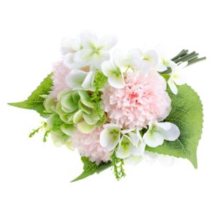 Umělá kytice Pivoňka s hortenzií světle růžová, 30 cm
