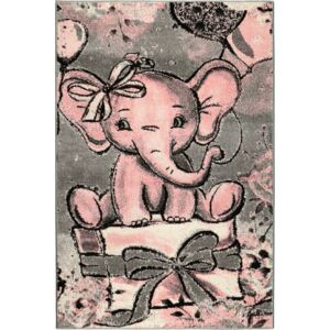 Dětský kusový koberec Playtime 4841A slon | růžový Typ: 80x150 cm