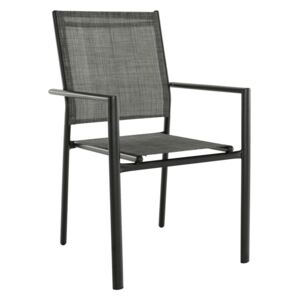 TEMPO Zahradní stohovatelná židle, šedá / černá, TELMA