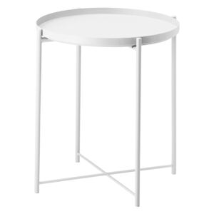 TEMPO Příruční stolek s odnímatelnou tácem, bílá, TRIDER