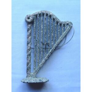 Závěsná třpytivá dekorace HUDEBNÍ NÁSTROJE závěsné hudební dekorace: Harfa