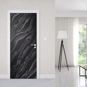 GLIX Fototapeta na dveře - 3D Abstract Black Texture | 91x211 cm