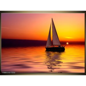 Obraz plachetnice při západu slunce (F000193F7050)