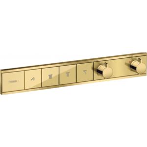 Hansgrohe Rain Select - Podomítkový termostatický modul pro 4 spotřebiče, leštěný vzhled zlata 15382990