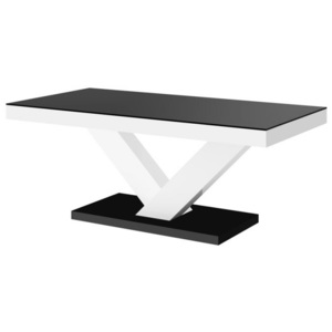 Konferenční stolek VICTORIA MINI MAT, černo/bílý SKLADEM 1ks Kladno