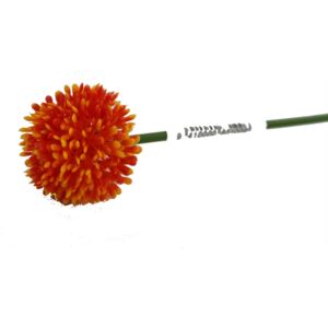 Umělý oranžový kulatý květ velikost UNI