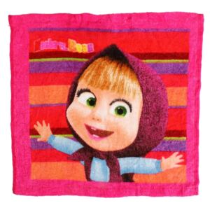 Setino Dětský kouzelný ručník na obličej Masha 4 - růžová, 30x30 cm