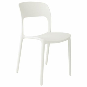 Plastová jídelní židle v bílé barvě DO116