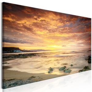 Obraz - Beach in Crete - jednodílný úzký Orange 150x50