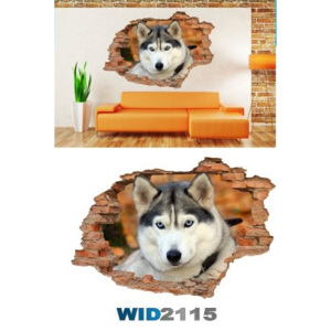 3D samolepka na zeď pes 2