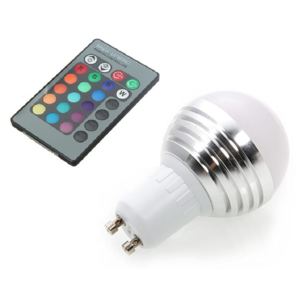 RGB LED Žárovka 3W kulatá GU10 - 3 kusy (Cenově výhodný set 3 kusů)