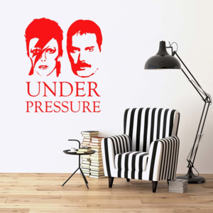 GLIX Queen & David Bowie - Under Pressure - samolepka na zeď Červená 60x50 cm