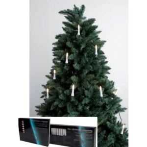 Vánoční řetěz svíčky do zásuvky teplá bílá 20 LED venkovní zelený kabel rozestup 45 cm