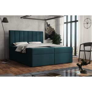 Čalouněná postel boxspring SAMANTA 180x200 - modrá I