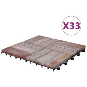 Terasové dlaždice - 33 ks - masivní recyklované dřevo | 30x30 cm