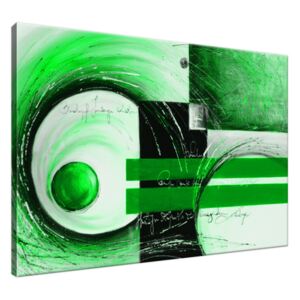 Ručně malovaný obraz Zelené tvary 100x70cm RM2521A_1Z
