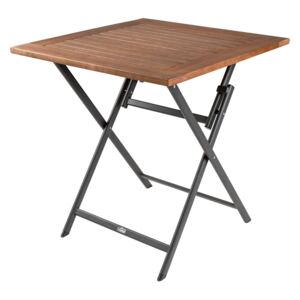 FLORABEST® Hliníkový sklápěcí stůl, 70 x 70 cm, hnědý