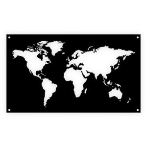 Ocelová mapa světa INVER (Robustní mapa světa)