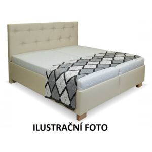Zvýšená čalouněná postel Veronika, 160x200 cm, matrace Airfresh, Světle šedá mikroplyš