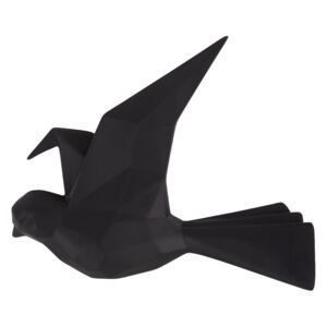 Nástěnný věšák Origami letící pták S 19 cm černý Present Time (Barva-matná černá)