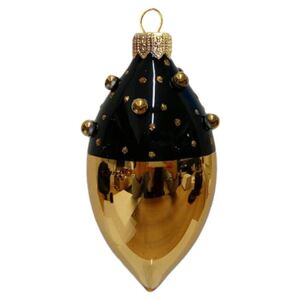 Oliva černo-zlatá s perličkami