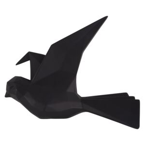 Nástěnný věšák Origami letící pták L 25,3 cm černý Present Time (Barva-matná černá)
