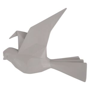 Nástěnný věšák Origami letící pták S 19 cm šedý Present Time (barva-matná teplá šedá)